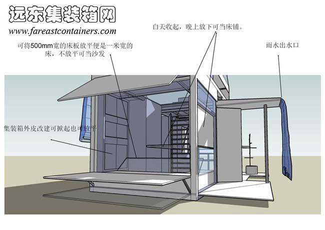 可變形的移動住所,集裝箱活動房,住人集裝箱房屋,二手集裝箱貨柜