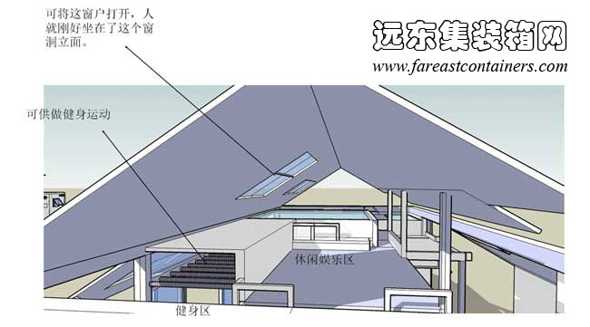 帶天窗的變形小屋,集裝箱活動房,二手集裝箱貨柜,住人集裝箱房屋