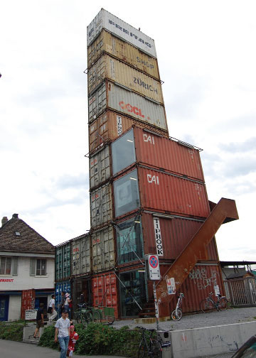 蘇黎世FREITAG旗艦店,集裝箱建筑,集裝箱房屋,集裝箱活動房,集裝箱住宅,住人集裝箱,二手集裝箱