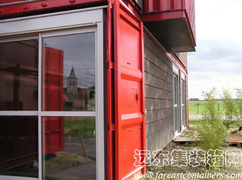 集裝箱住宅別墅: Red Container House Lille,集裝箱房屋,集裝箱建筑,集裝箱活動(dòng)房,住人集裝箱