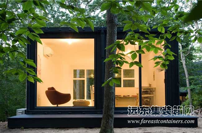 由 Maziar Behrooz Architecture 設(shè)計的美國阿默甘西特（Amagansett）集裝箱工作室,集裝箱房屋,集裝箱建筑,集裝箱住宅,集裝箱活動房,住人集裝箱