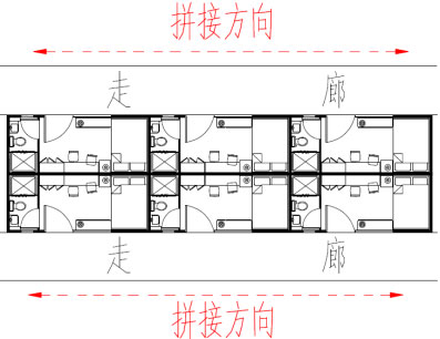 六箱體拼接示意,集裝箱房屋,集裝箱活動房,住人集裝箱,集裝箱住宅,集裝箱建筑