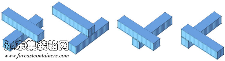 上下箱體十字交錯(cuò)放置演變的組合方式,集裝箱房屋,集裝箱活動(dòng)房,住人集裝箱,集裝箱住宅,集裝箱建筑