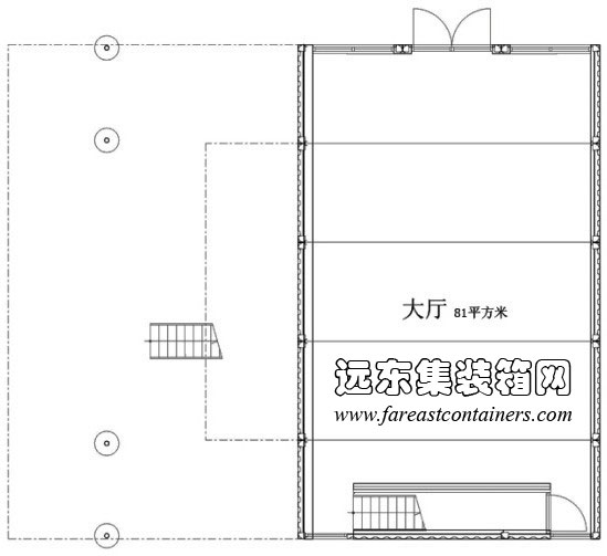 GAD 當(dāng)代藝術(shù)館一層平面圖,集裝箱房屋,集裝箱活動(dòng)房,住人集裝箱,集裝箱住宅,集裝箱建筑