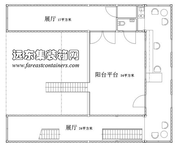 GAD 當代藝術(shù)館二層平面圖,集裝箱房屋,集裝箱活動房,住人集裝箱,集裝箱住宅,集裝箱建筑