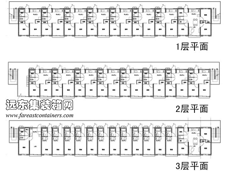 女川集裝箱集合住宅平面設(shè)計(jì)圖,集裝箱房屋,集裝箱活動(dòng)房,住人集裝箱,集裝箱建筑