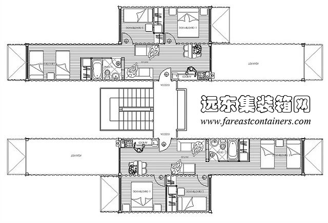 Proyecto 集裝箱住宅平面設(shè)計圖,集裝箱房屋,集裝箱活動房,住人集裝箱,集裝箱建筑