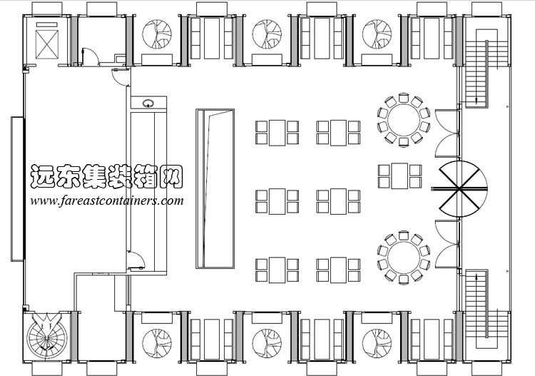 集裝箱餐廳二層平面圖,集裝箱房屋,集裝箱活動房,住人集裝箱,集裝箱住宅,集裝箱建筑