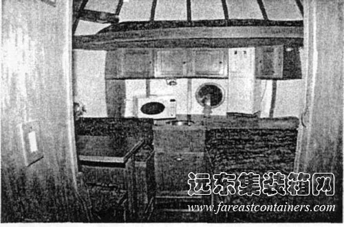 球體移動(dòng)房屋內(nèi)部,模塊化建筑