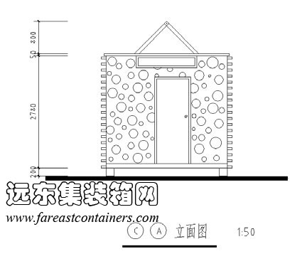 集裝箱式活動住宅修正方案外觀方案AC立面圖