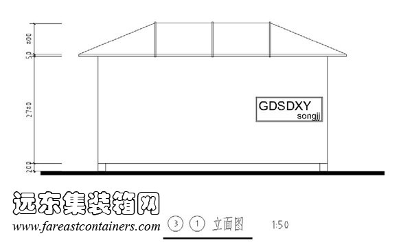 集裝箱式活動(dòng)住宅修正方案外觀方案二31立面圖