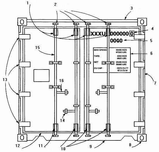集裝箱結構示意圖