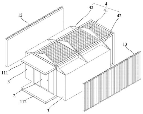 構(gòu)建過程中集裝箱房屋呈現(xiàn)的不同結(jié)構(gòu)示意圖