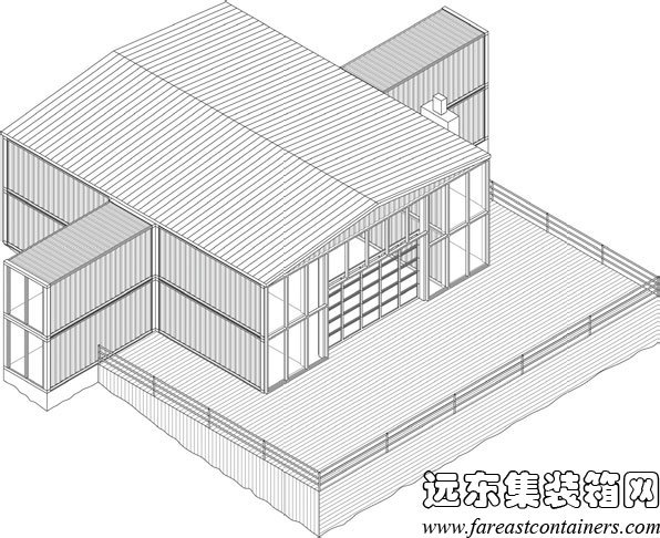 12號(hào)集裝箱住宅軸測(cè)圖