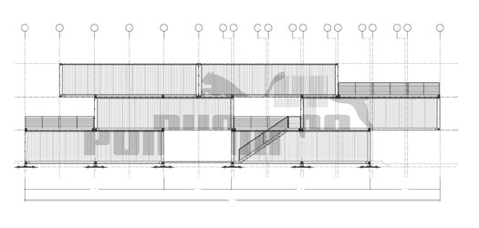 商業(yè)集裝箱建筑：彪馬城縱立面圖