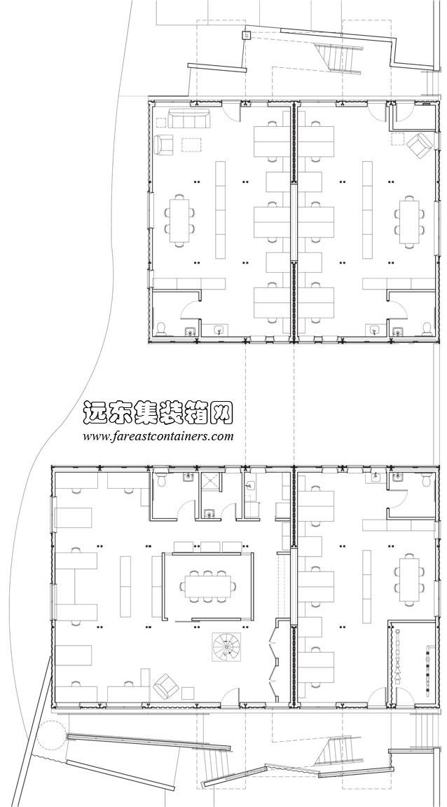 羅德島集裝箱辦公樓一層平面圖