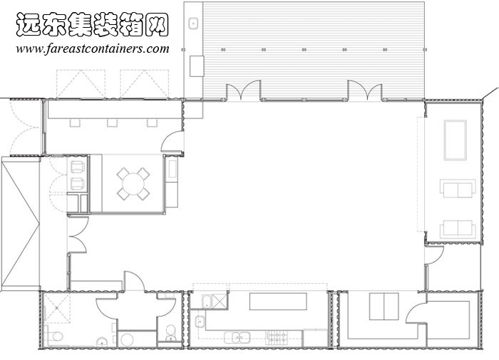 集裝箱建筑： Venny 集裝箱兒童中心一層平面圖