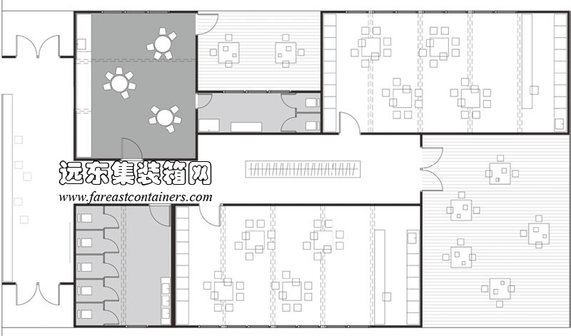 集裝箱建筑： Ajda 2 集裝箱幼兒園一層平面圖