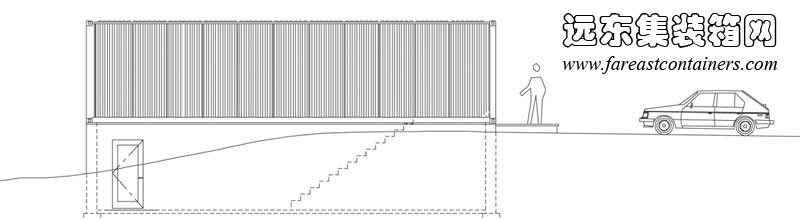 集裝箱建筑：集裝箱工作室剖面圖