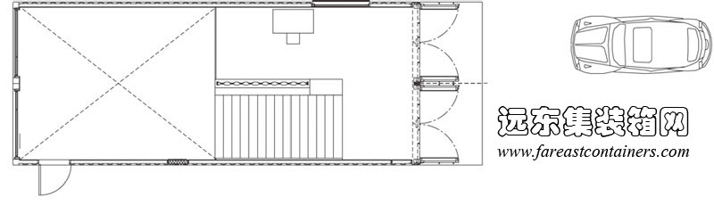 集裝箱建筑：集裝箱工作室二層平面圖